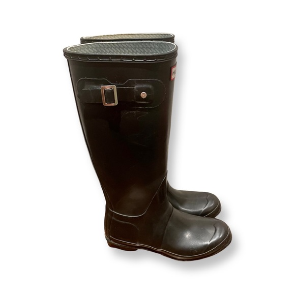 Hunter Glossy Black Women's Rain Boots - Picture 6 of 11